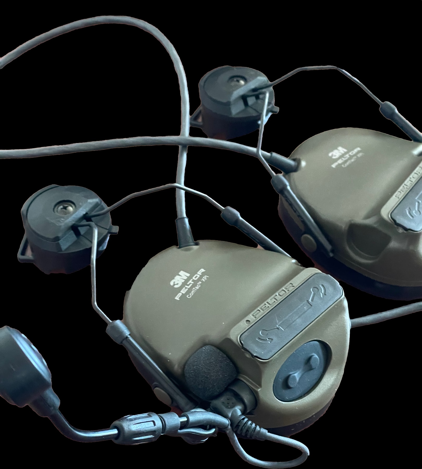 Tactical active headphones with 3M™ PELTOR™ ComTac XPI helmet mount adapter  (MT20H682P3AD-86) UKRTAC
